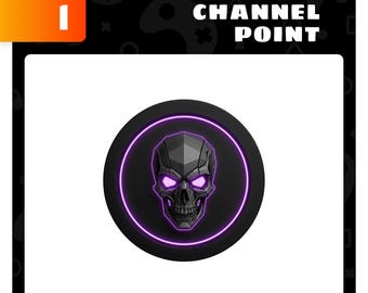 Emote de puntos del canal de Twitch de moneda de calavera