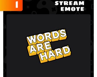 Emote "Las palabras son difíciles" / Emotes de transmisión de texto para Twitch, YouTube y Discord
