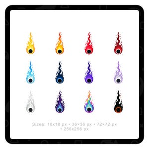 Fire Twitch Sub Badges / Fireball Bit Badges – Soul Flame Stream Badge Set for Twitch image 2