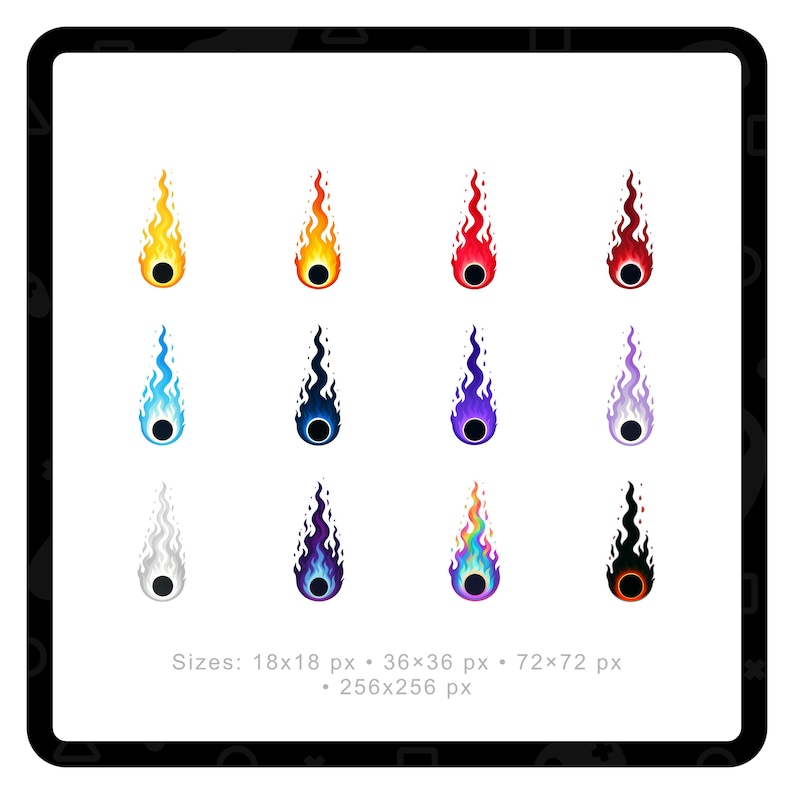Fire Twitch Sub Badges / Fireball Bit Badges – Soul Flame Stream Badge Set for Twitch image 2