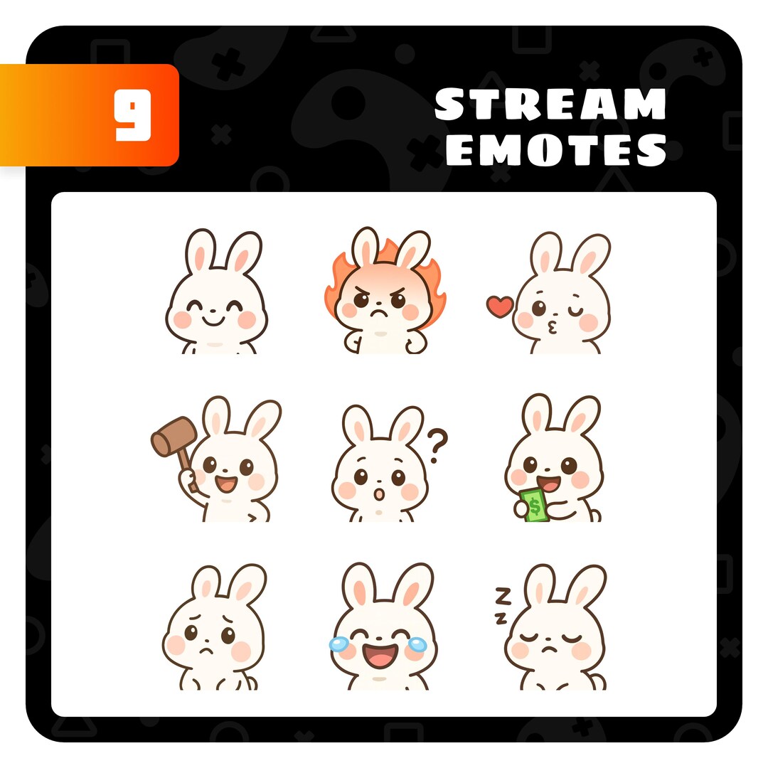 Wicked Rabbit Emotes Kawaii Rabbit Emote / Bunny Stream Emotes Pack for Twitch & Discord - Etsy