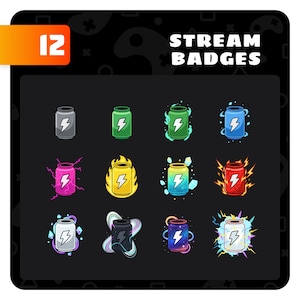 Odznaki subskrypcyjne / odznaki bitowe – zestaw odznak strumieniowych Energy Cans dla Twitcha