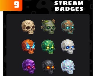 Insignias de subtítulos de calavera - Insignia de Halloween Bit Puntos de canal de Discord/Transmisión de Twitch Emotes