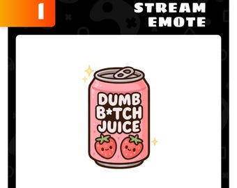 Emote de jugo de perra tonta / Emotes de transmisión de bebida para Twitch, YouTube y Discord