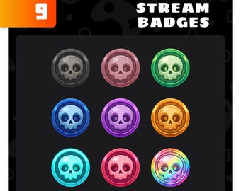 Insignias de calavera para suscriptores - Insignia de calavera, puntos de canal de Twitch, emoticonos