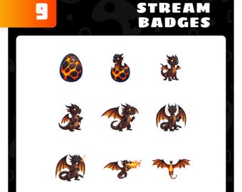 Insignias de Twitch de Dragón de Fuego: Insignia de Dragón Negro
