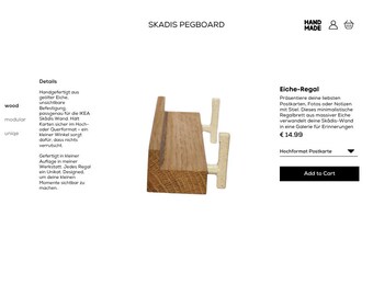 Étagère en chêne pour IKEA Skådis – Porte-cartes postales | Étagère murale en bois | Organiseur fait main