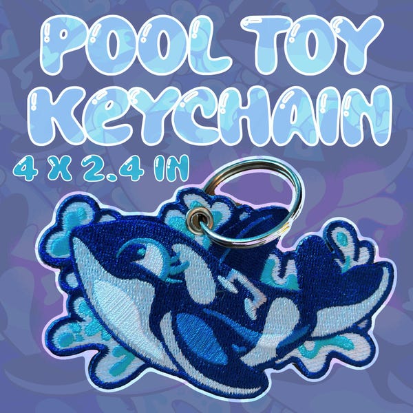 Embroidered Orca Pooltoy Keychain