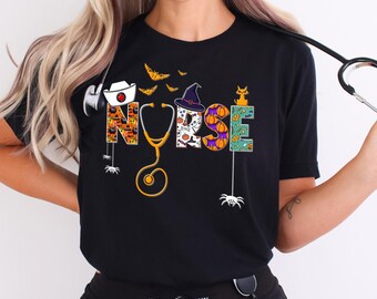 Halloween Nurse T-Shirt, October CNA Top, Spooky Nursing Gift, Medical Halloween Apparel, Cute Nurse Humor Tee, Holiday Hospital Shirt