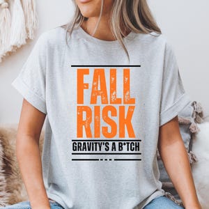 Fall Risk Unisex Softstyle T-Shirt, Funny Gift for PT, OT, Nurse, Doctor Quirky Tee, Falls Prevention, Healthcare Hospital Worker Gift