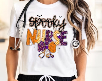Spooky Halloween Nurse T-Shirt, October Nursing Gift, Medical Halloween Apparel, Cute Nurse Humor Tee, Holiday Hospital Shirt