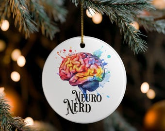 Keramisch ornament Rainbow Brain Neuro Nerd - kleurrijk decoratief kerstfeest