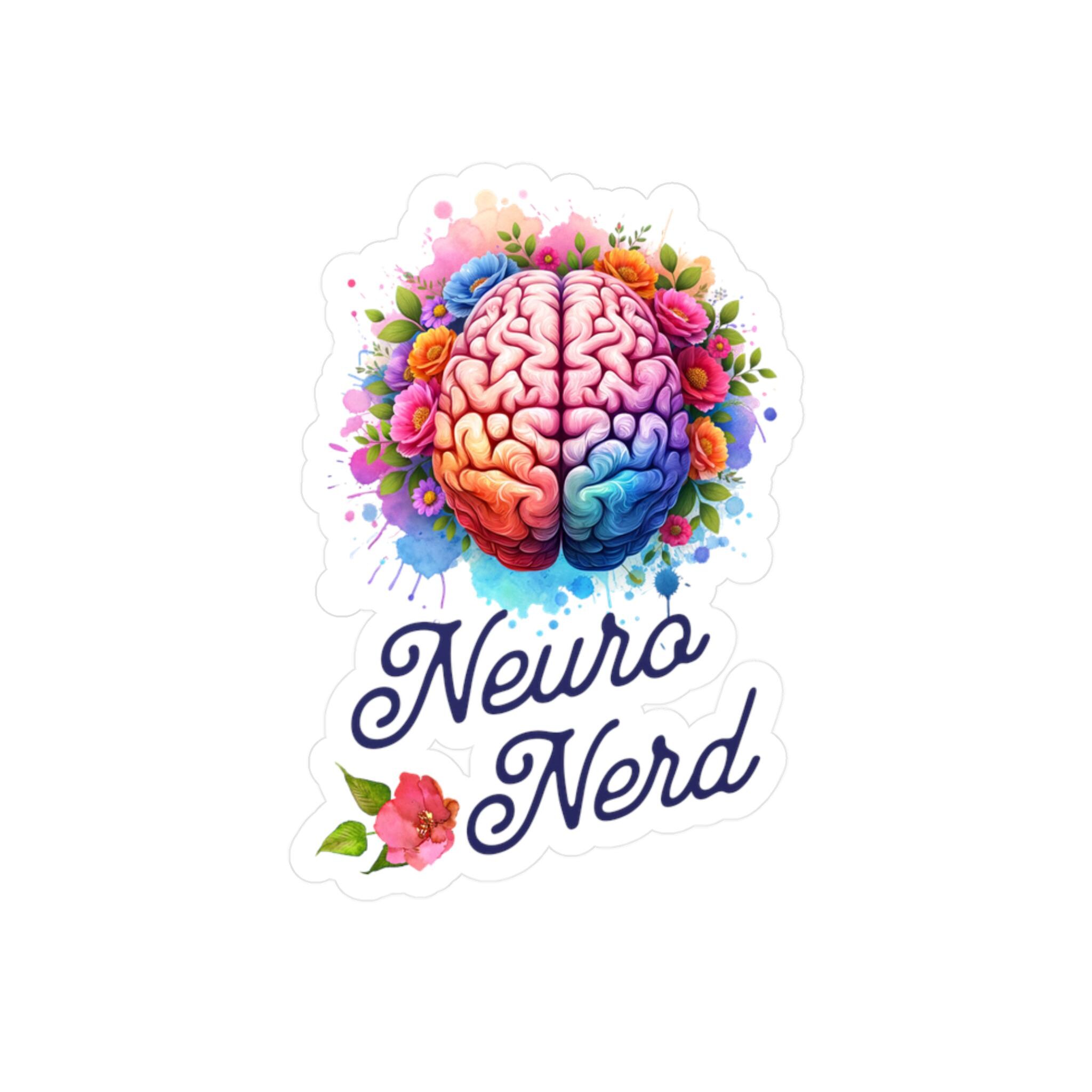 Neuro Nerd Brain Sticker - Neuroscience Vinyl Decal, Brain Laptop ...