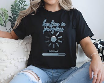 Healing in Progress T-Shirt, Motivational Neuro Rehab Tee, Graphic Stroke Sticker, Casual Concussion Wear, Gift for Brain Injury Awareness