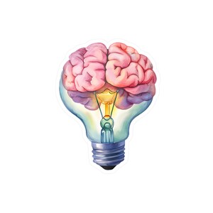 Creatieve gloeilamp Brain Kiss-Cut vinyl sticker - motiverende slimme sticker voor thuis of op kantoor, neurologiestickers, neurodecoraccessoire afbeelding 6