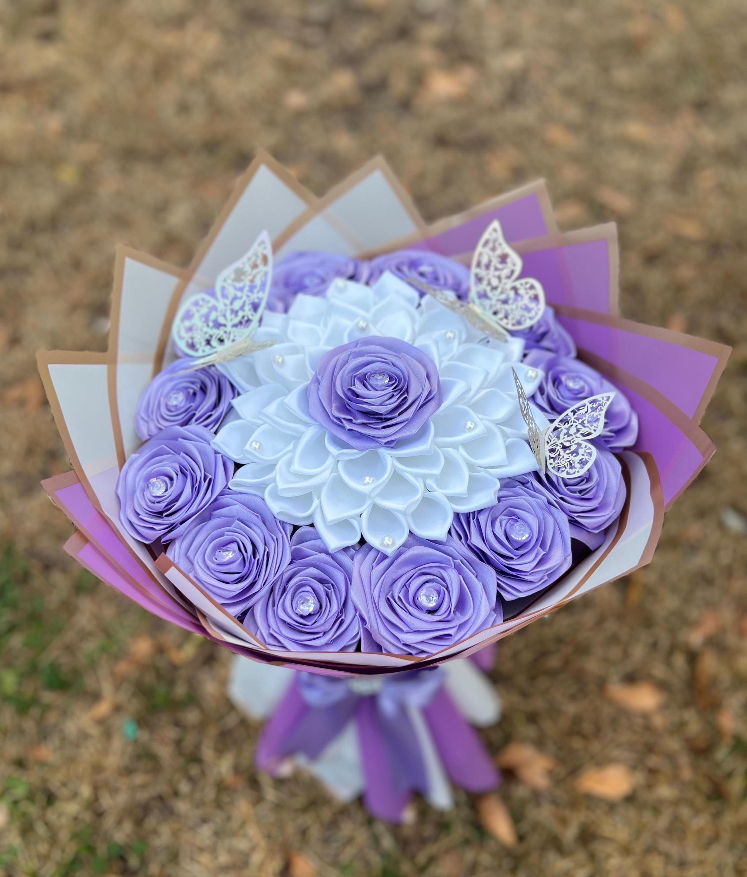 Handmade Satin Ribbon Rose Bouquet | Eternal Romantic Gift 