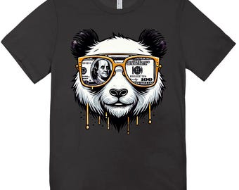 Streetwear Panda Money PNG Designs, 100 Dollar, Trendy Digital Art Files for Clothing, Graphic Design | Sublimation