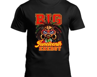 Big Juneteenth Energy PNG |Afrocentric Black Woman Clipart |Digital Download Juneteenth Design |Afro American Pride Graphic |Black History