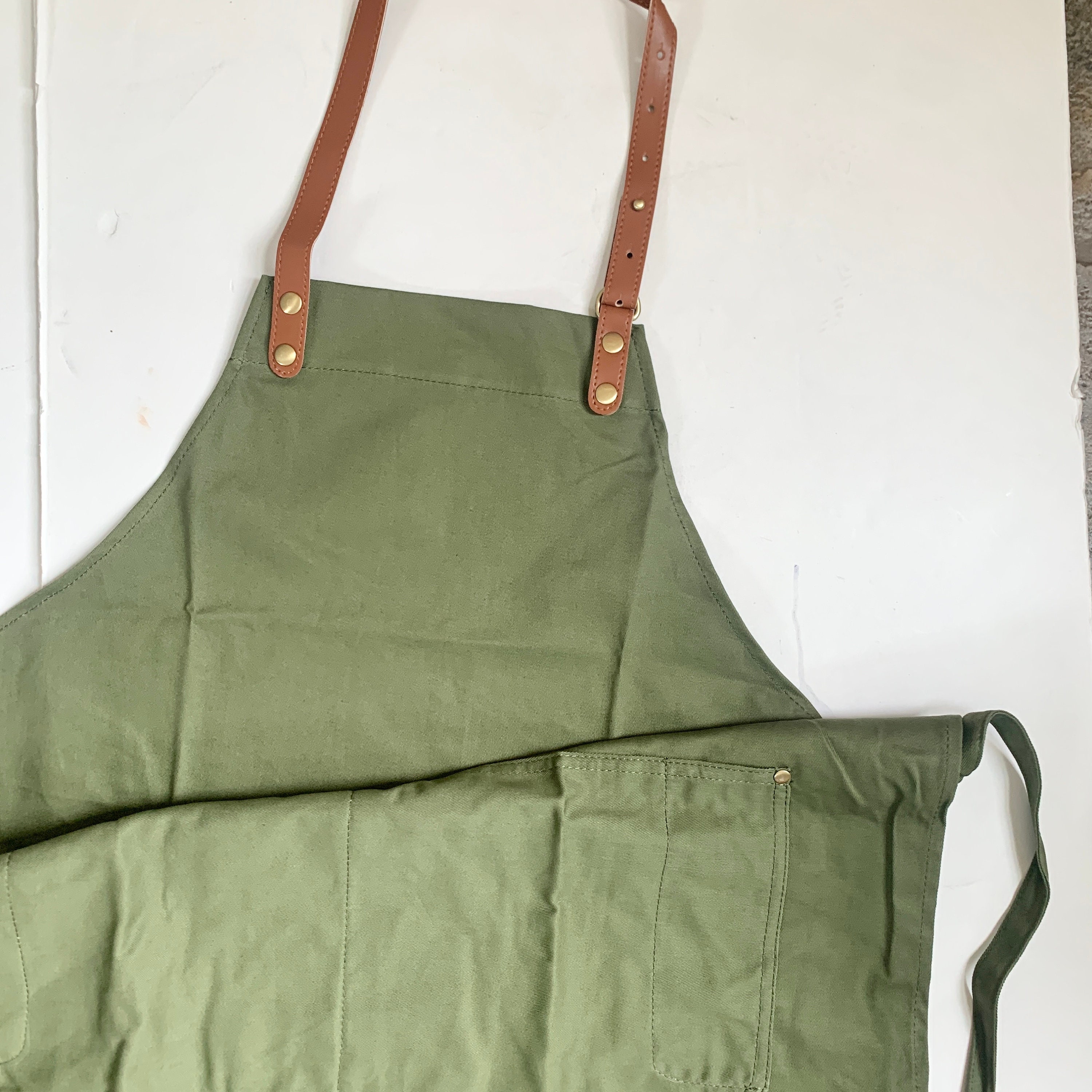 Custom Denim Chambray Checkered Apron for Men and Women, Embroidered Adult Apron Pocket, Cooking Monogram, Personalized, Holiday Commercial