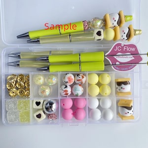 Perlenstift Kits Fokalperlen süsse Gelbe Fokalperlen Silikonperlen Grossset Für Perlenstift DIY Pen Crafting Frauen Mädchen Schmuck