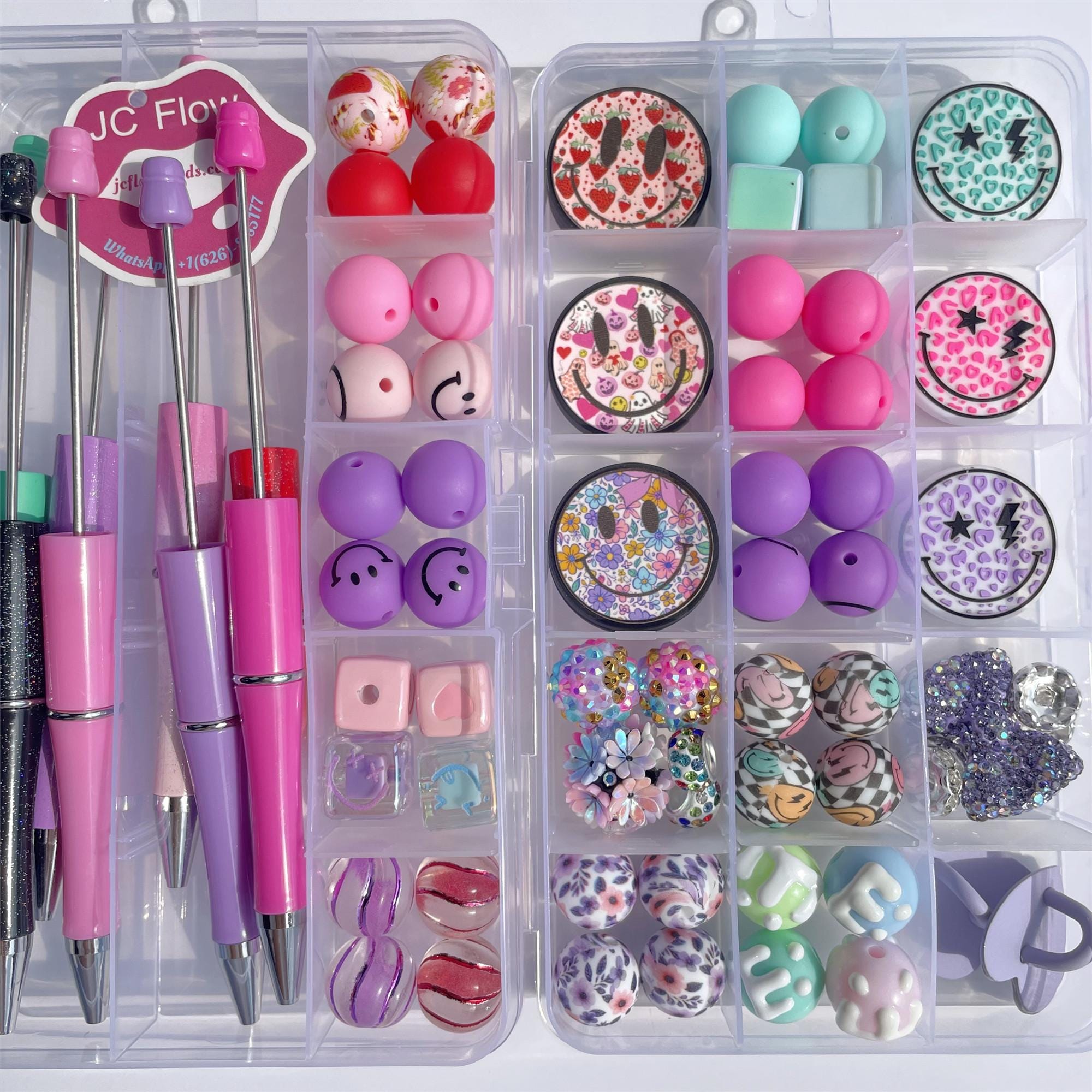 Weihnachtsperlen Stift Set DIY - 4 Stile Mit Schneemann & Hut Design