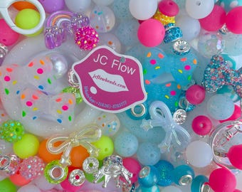 Kit de cuentas de silicona: Cuentas con forma de lazo, separadores, para hacer pulseras DIY.