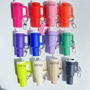 Mini Tumbler Keychain for Wristlet Craft Water Cup Keychain with Removable Lid Tumbler Keychain Chapstick Holder for Accessories
