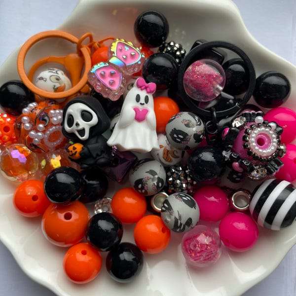 Silicone Bead Kit  3D Halloween-style focal beads  for DIY Crafts