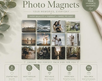 Custom Photo Magnets | Personalised Gift | Fridge Magnet | Birthday Gift for Mum or Dad | Memory Keepsake | Photo Gift Australia