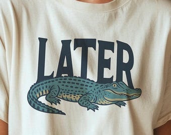 Vintage Gator PNG - Retro Alligator Illustration, Typography Clipart (Digital Download)
