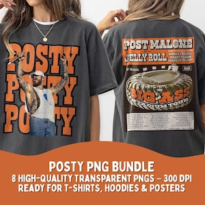 Post Malone png-bundel: 8 transparante png's van 300 dpi | Big Ass Tour fanart | Hoge resolutie-bestanden | Geleirol | POD-shirt, hoodie, posterontwerpen