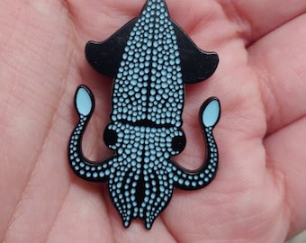 Glow in the Dark FIREFLY SQUID enamel pin