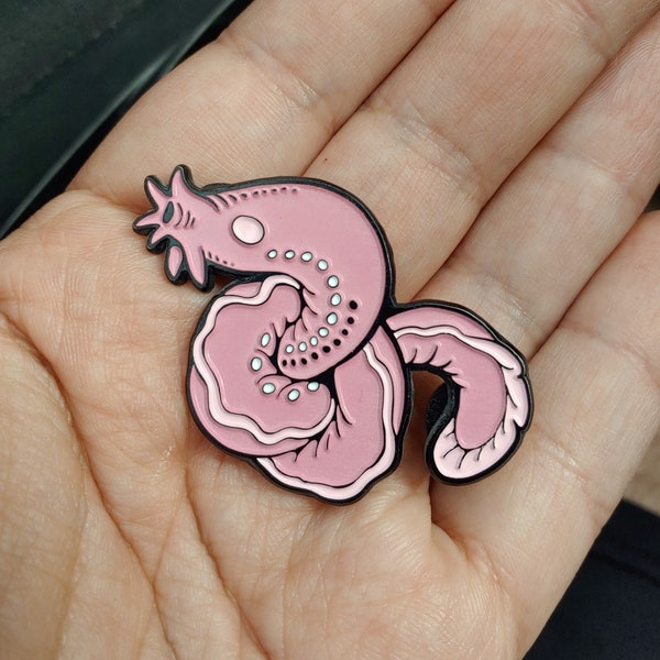 HAGFISH glow in the dark diepzeevis emaille pin