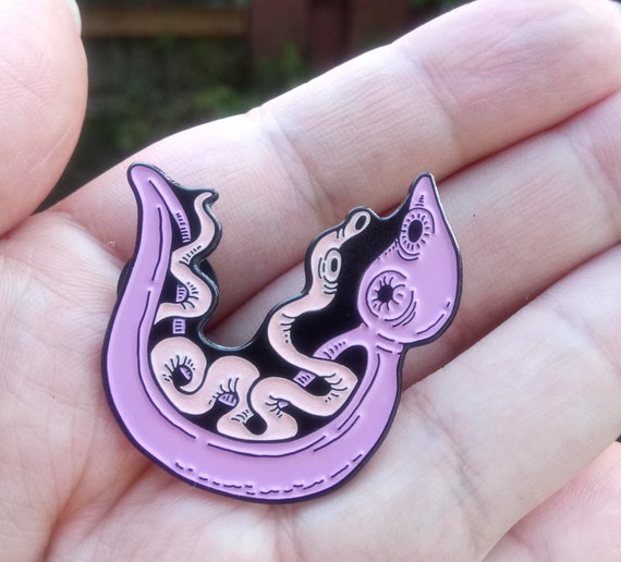 BLOOD FLUKE COUPLE glow in the dark parasite pin