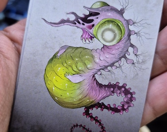 ZOMBIE TOKEN mtg proxy - Mortasheen zombie embryo monster art, not AI