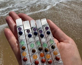 Chakra Selenite Wands