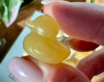 Adorable Mini Yellow Calcite Duck
