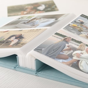 Personalisiertes Hochzeitsfotoalbum - Handgefertigtes Einsteckalbum aus Leinen oder Wolle