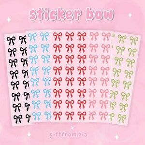Stickervel K-Pop Deco transparant strik, stickers lint coquette voor decoratie fotokaart, journaling, plakboek, sticker Kpop Polco Deco