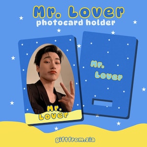 Porta-cartões de acrílico Mr. Lover K-pop, suporte para PC com design fofo e estético de noite estrelada, chaveiro com moldura de acrílico para fotos