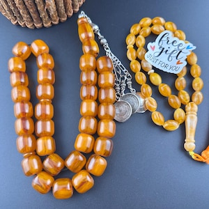 Vintage Faturan 33 Beads Bakelite Rosary, gift Tesbih, Muslim Rosary, Misbaha, Tesbih,Collectible Beads, Islamic prayer beads,سبحة فاتوران