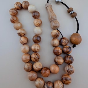 Antique natural olive wood Rosary, Misbaha, 33-bead islamic gift,Tasbih, islamic prayer Rosary, Masbaha, worry beads مسباح سبحة خشب زيتون