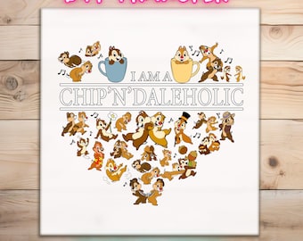 Chip and Dale DTF, Funny Disney Gift, Ready To Press, Chip and Dale Fan Gift, Cartoon Lover, Disneyworld Design