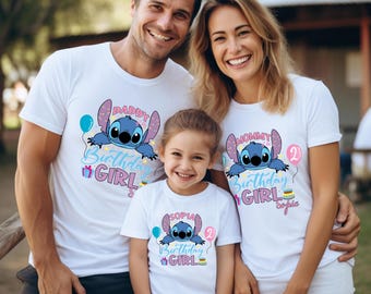 Stitch Birthday Shirt, Personalized Birthday Shirt, Custom Stitch Birthday Shirt, Stitch Birthday Girl Shirt, Stitch Birthday Family Shirts