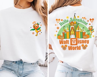 Chemise Disney Little Bird orange, chemise Hello Sunshine Walt Disney World, fête des fleurs et des jardins assortis pour la famille Disneyland 2025