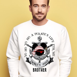 Personalized Disney Pirates Shirt, Family Mickey Pirates of the Caribbean Tee, Yo Ho A Pirate&#39;s Life For Me, Disney 2025 Matching Shirt