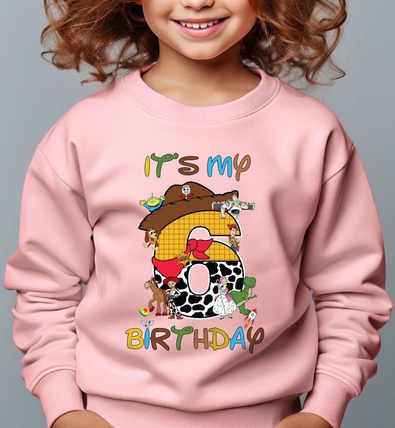 Its My Birthday sweatshirt featuring a fun Woody inspired Toy Story design. Perfect for birthday celebrations this cowboy themed shirt is great for Disney fans and Toy Story lovers. Made from soft breathable fabric for all day comfort it is ideal for parties Disney trips or casual wear. Available in multiple sizes and colors with personalization options for a special touch. A great birthday gift for kids or adults who love the Toy Story movies.