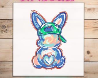Easter Bunny DTF Print, Cute Bunny Design, Ready To Press, Express Print, Direct To Film Printing, Easter Holiday Gifts