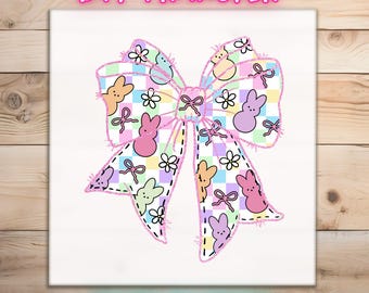 Easter Coquette DTF Print, Peeps Design, Direct To Film, Easter Day Gifts, Aesthetic Bow Design, Ready To Press DTF, Girly Vibes