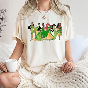 Comfort Color Shirt, St Paddy's Princess Shirt, Disney Princess Tee, St Patrick's Tee, Pocahontas Shirt, Ariel Tee, Irish Shirt, Mulan Shirt afbeelding 1